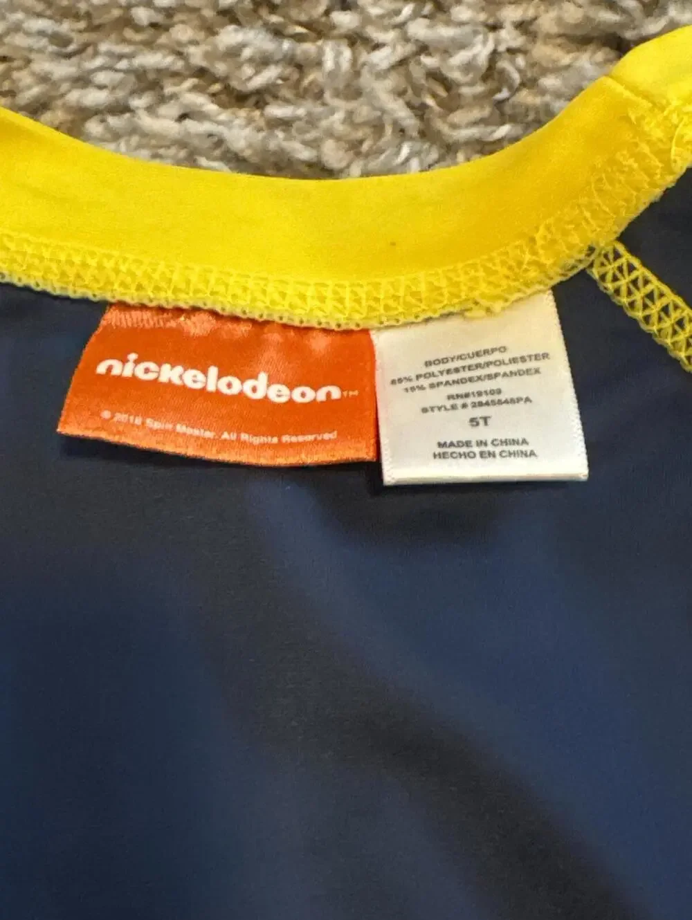 Nickelodeon Paw Patrol Kid 5T Blue Yellow Short Rash Guard